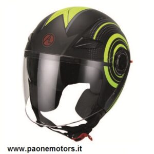 AL HELMETS CASCO DEMI-JET MOD.103/BIS CIRCLE NERO/GIALLO