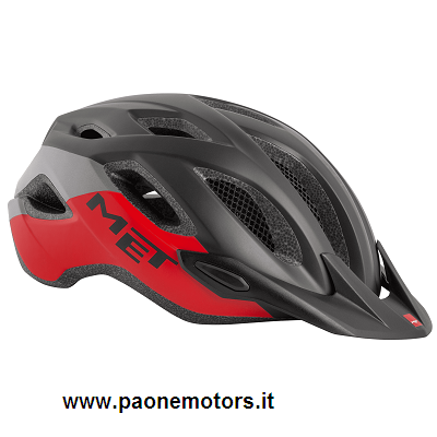 MET CASCO CROSSOVER NERO/ROSSO OPACO